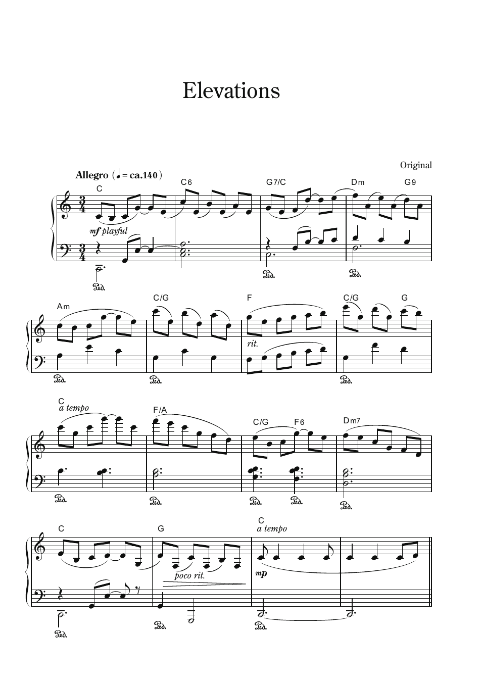 Elevations, Jœ œ œ jœ .ú | Roland FP-90X Portable Digital Piano (Black) User Manual | Page 34 / 40
