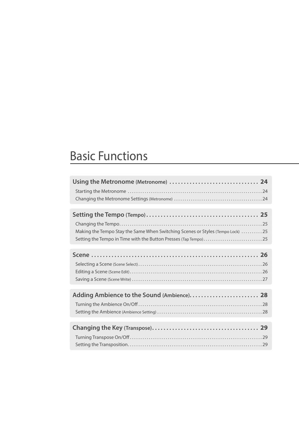 Basic functions | Roland FP-E50 88-Key Portable Digital Piano User Manual | Page 23 / 85