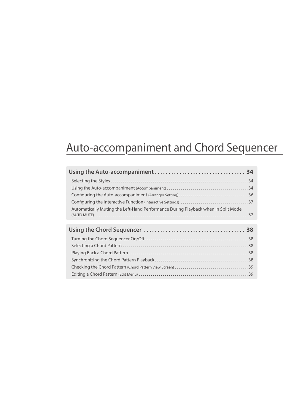 Auto-accompaniment and chord sequencer | Roland FP-E50 88-Key Portable Digital Piano User Manual | Page 33 / 85
