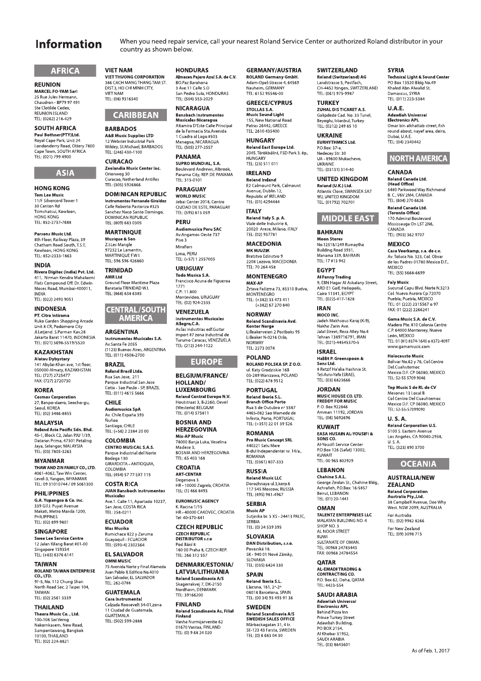 Roland RD-2000 Digital Stage Piano User Manual | Page 33 / 34