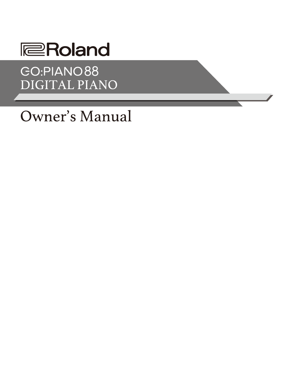 Roland GO:PIANO88 88-Note Digital Piano with Onboard Bluetooth Speakers User Manual | 16 pages