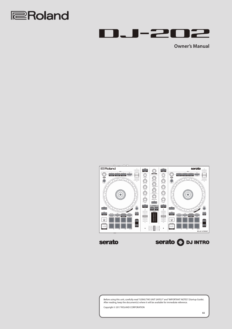 Roland DJ-202 2-Channel, 4-Deck DJ Controller for Serato DJ Lite User Manual | 17 pages