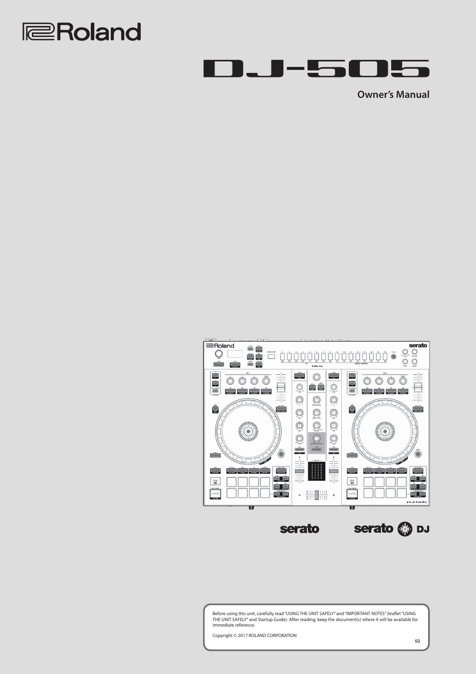 Roland DJ-505 2-Channel, 4-Deck DJ Controller for Serato DJ User Manual | 32 pages