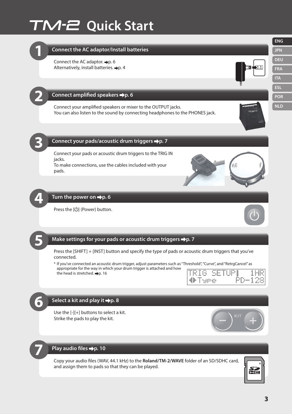 Quick start | Roland TM-2 - Trigger Module User Manual | Page 3 / 23