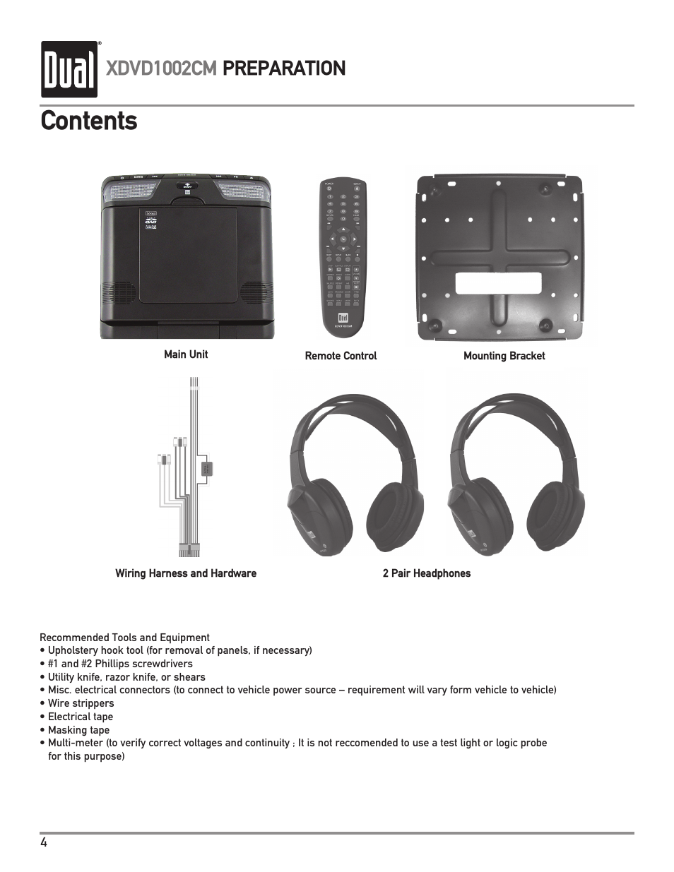 Dual XDVD1002CM User Manual | Page 4 / 20