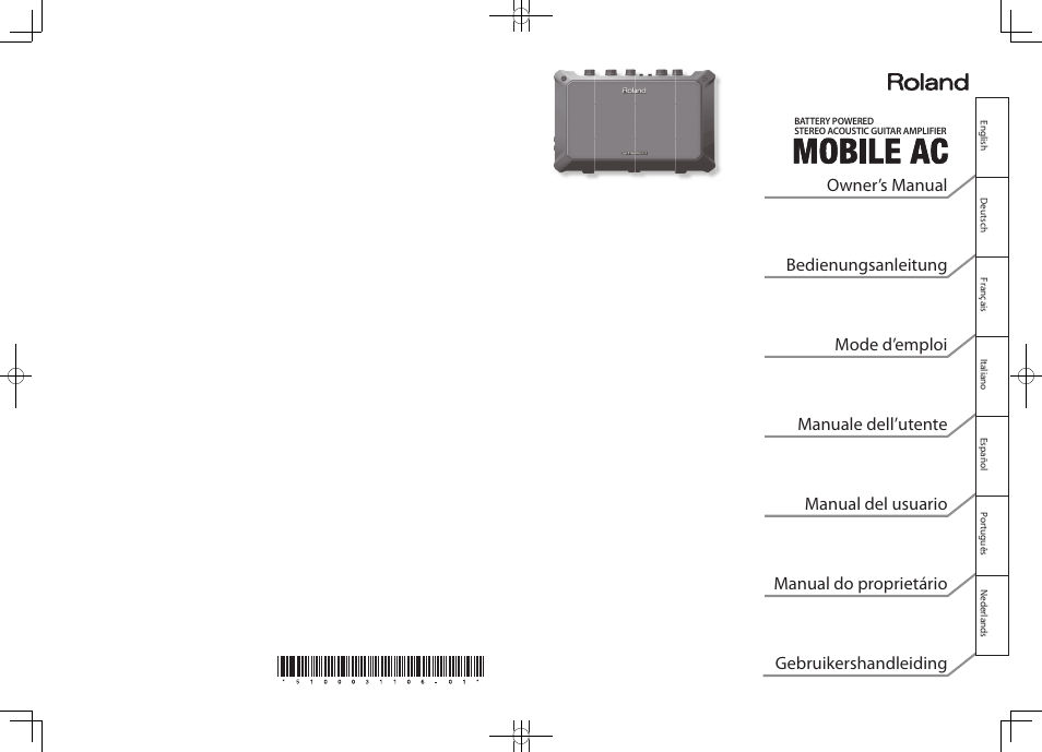 Roland MOBILE AC: Acoustic Chorus Battery-Powered Amplifier User Manual | 116 pages