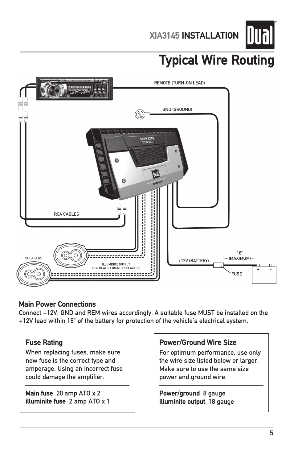 Typical wire routing | Dual XIA3145 User Manual | Page 5 / 12