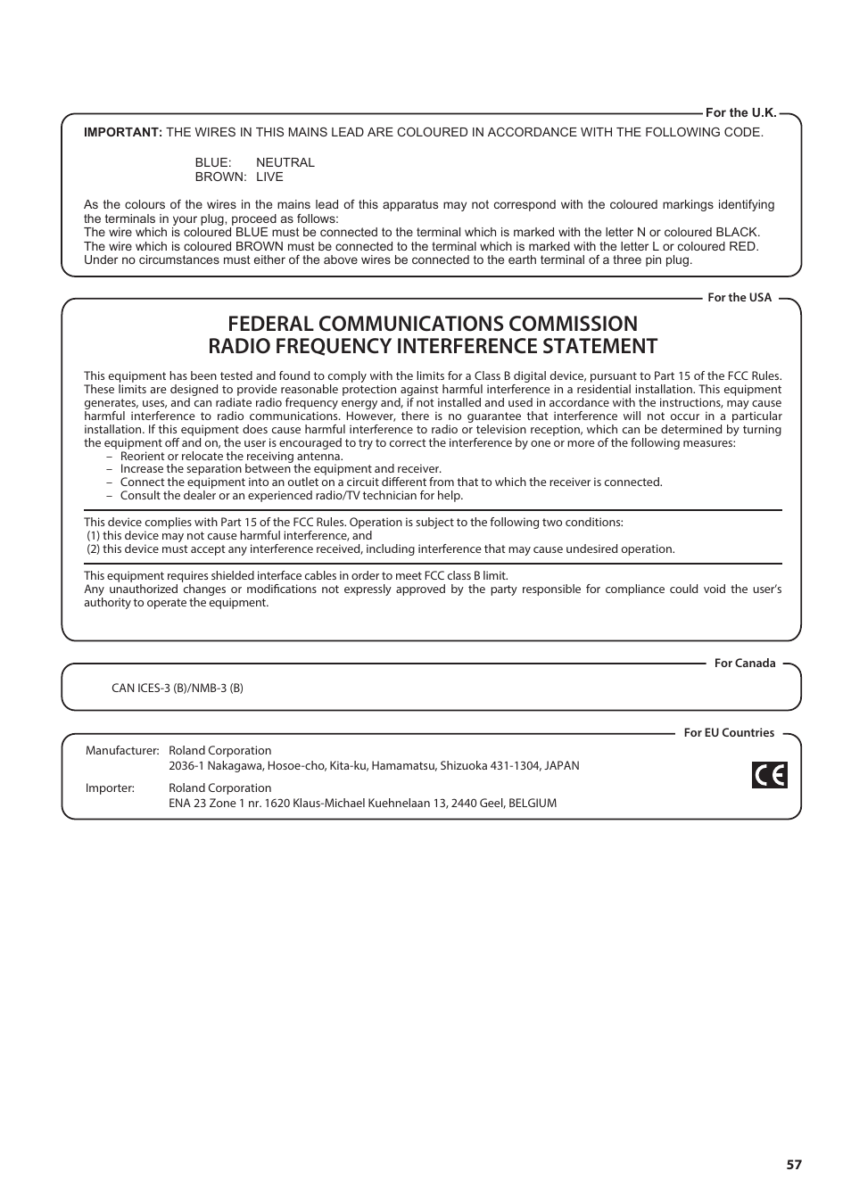 Roland E-A7 61 Key Expandable Arranger Keyboard User Manual | Page 57 / 60