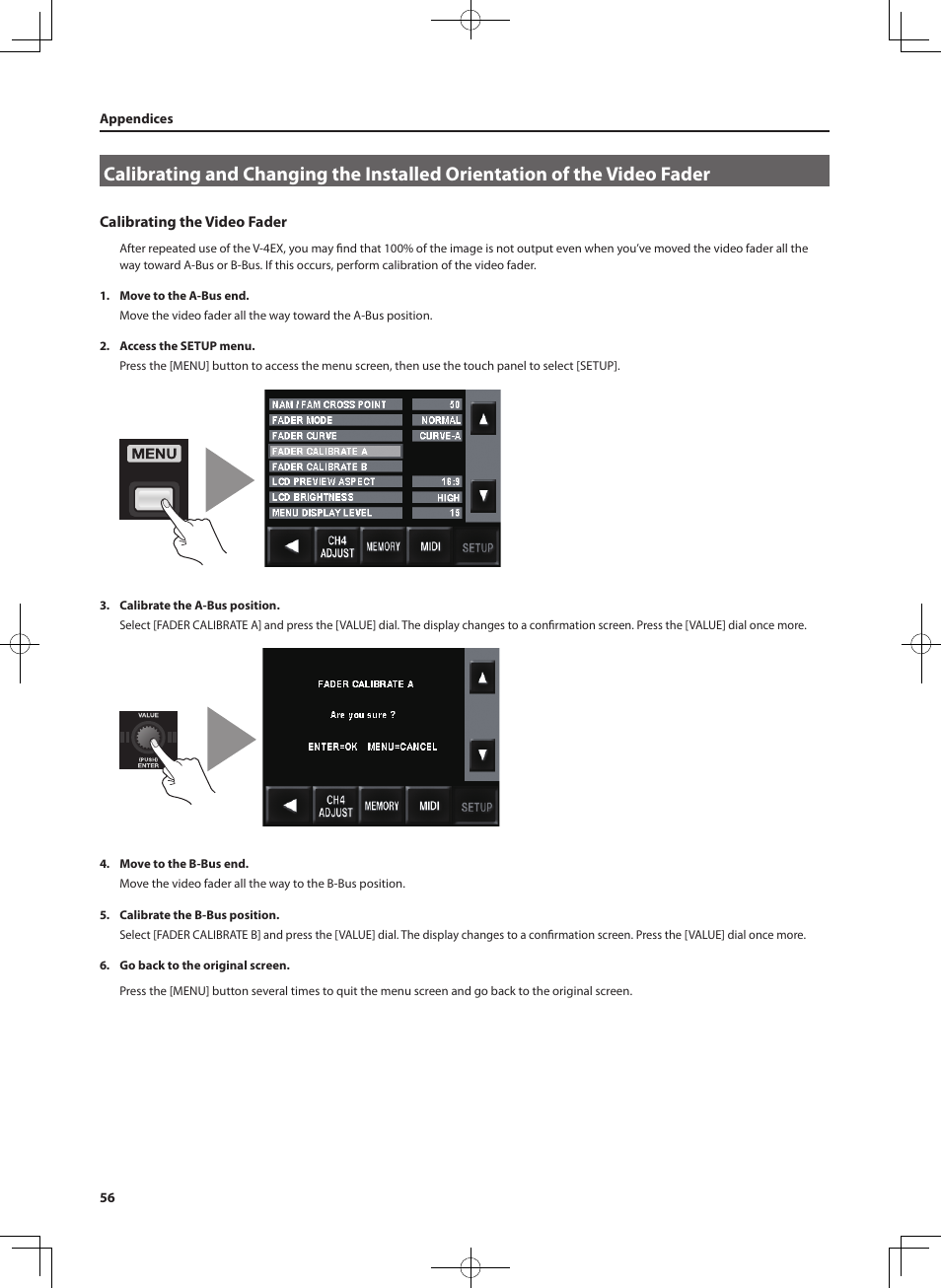 Roland V-4EX Four Channel Digital Video Mixer with Effects User Manual | Page 56 / 64