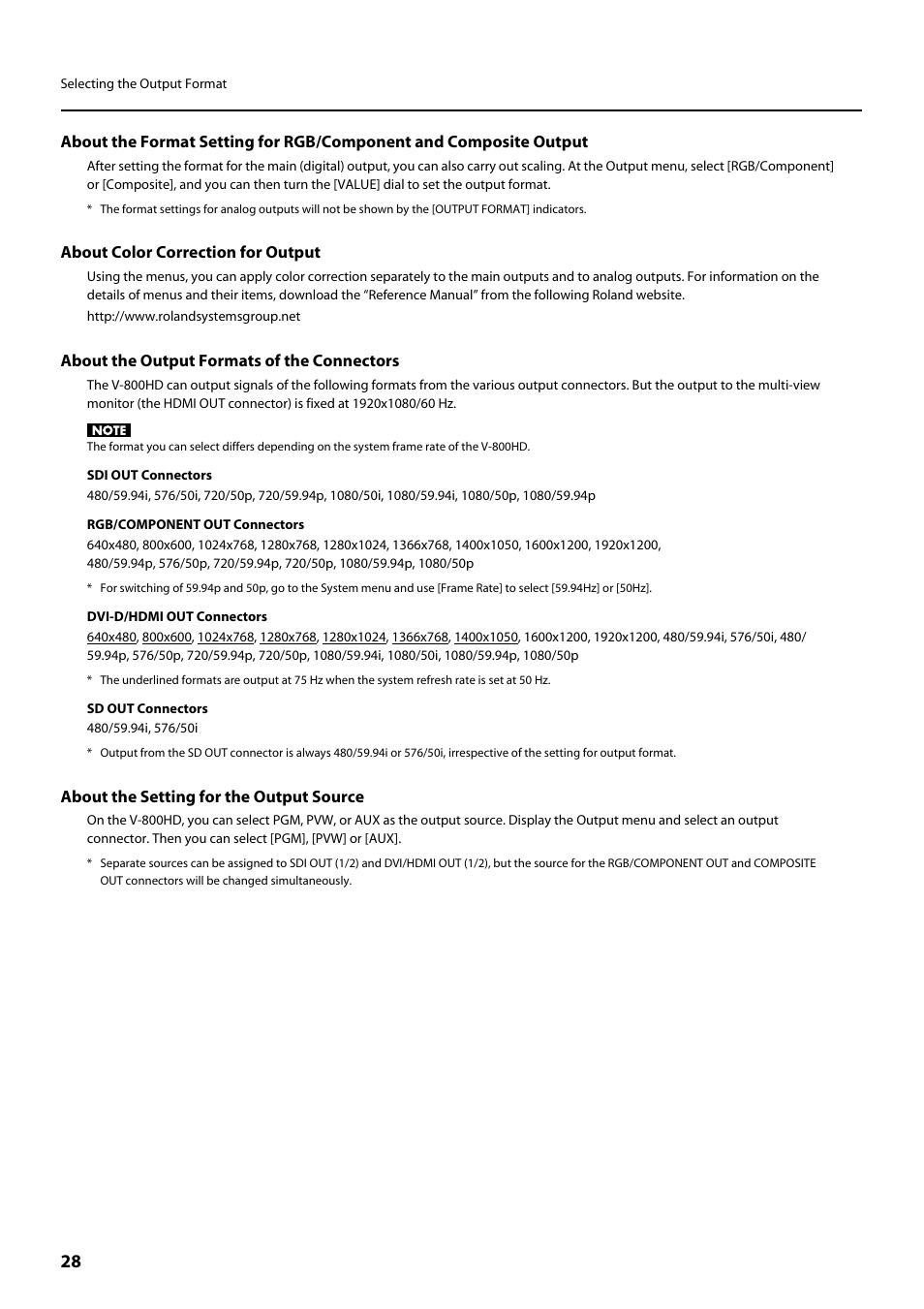 Roland V-800HD MKII Multi-Format Video Switcher User Manual | Page 28 / 64