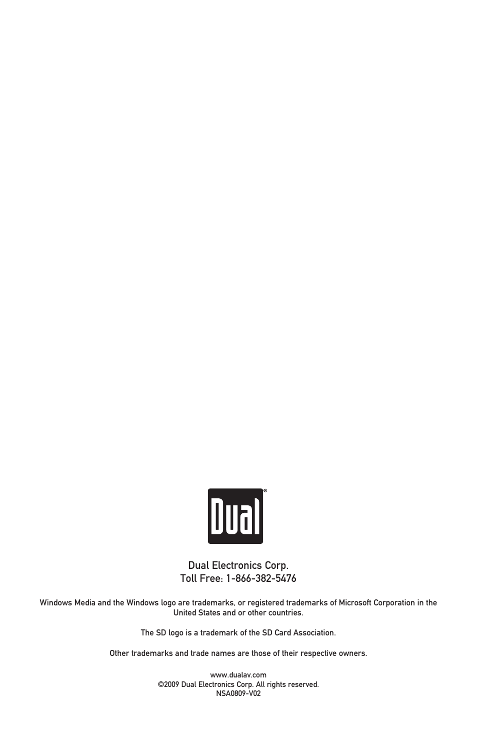 Dual XR4110 User Manual | Page 12 / 12