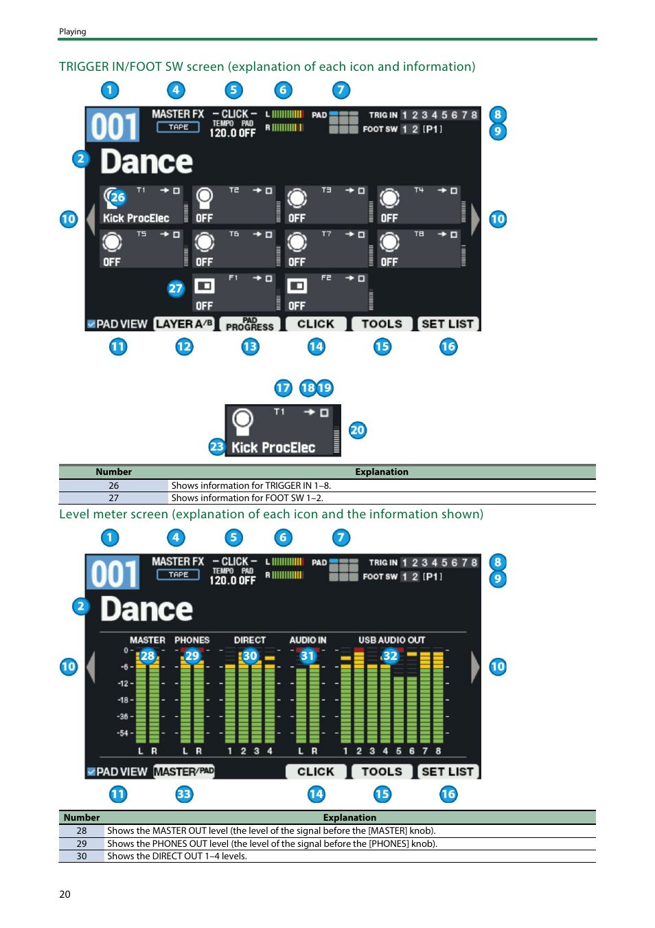 Roland SPD-SX PRO Sampling Pad with 32GB Internal Memory User Manual | Page 20 / 200