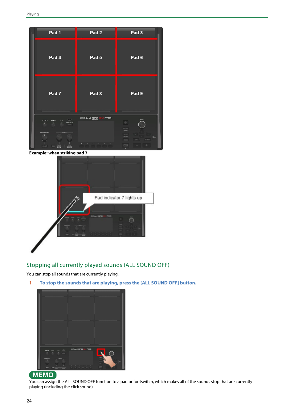 Roland SPD-SX PRO Sampling Pad with 32GB Internal Memory User Manual | Page 24 / 200