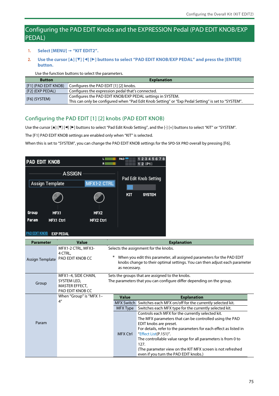 Roland SPD-SX PRO Sampling Pad with 32GB Internal Memory User Manual | Page 75 / 200