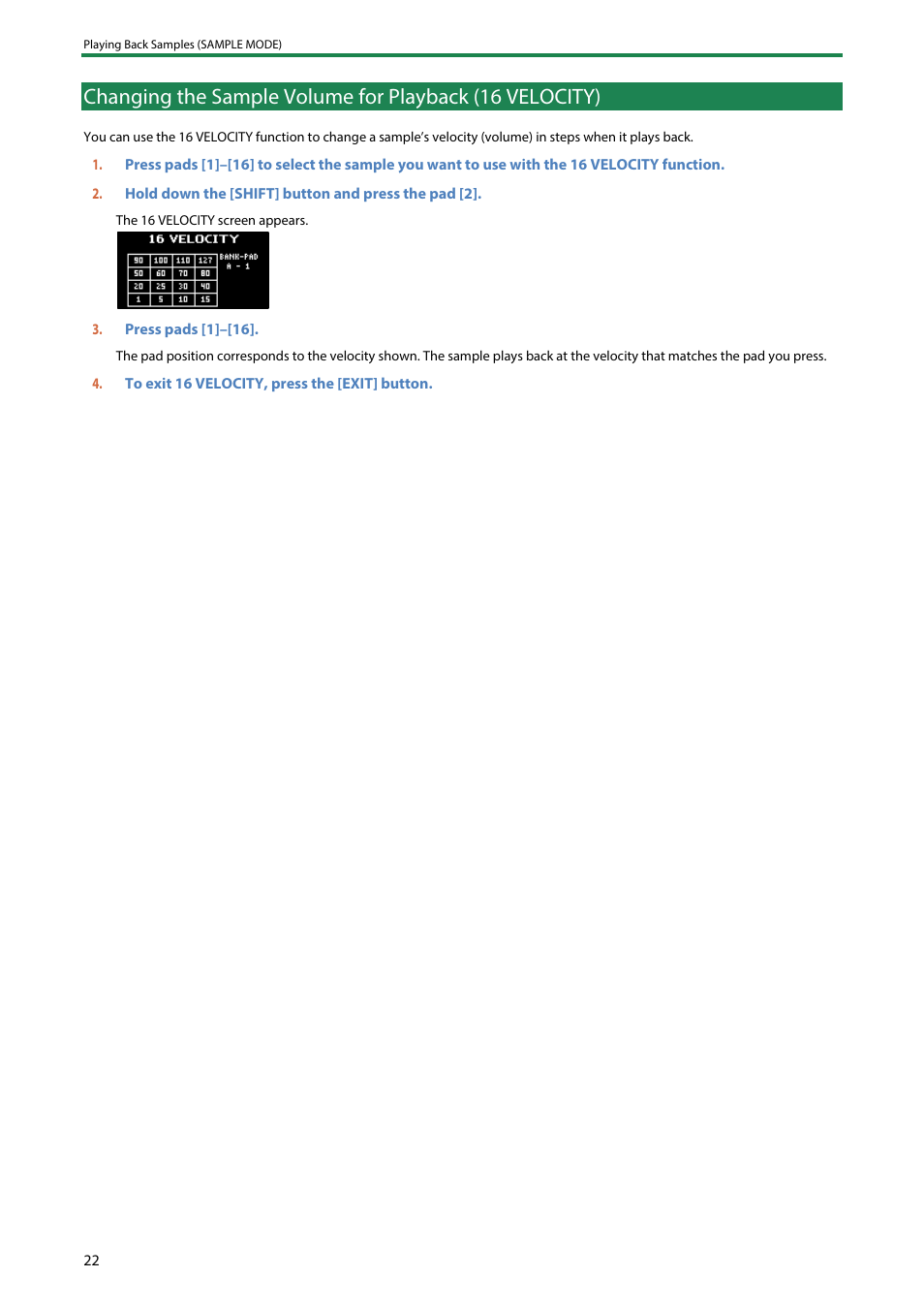 Roland SP-404MKII Creative Sampler and Effector User Manual | Page 22 / 154