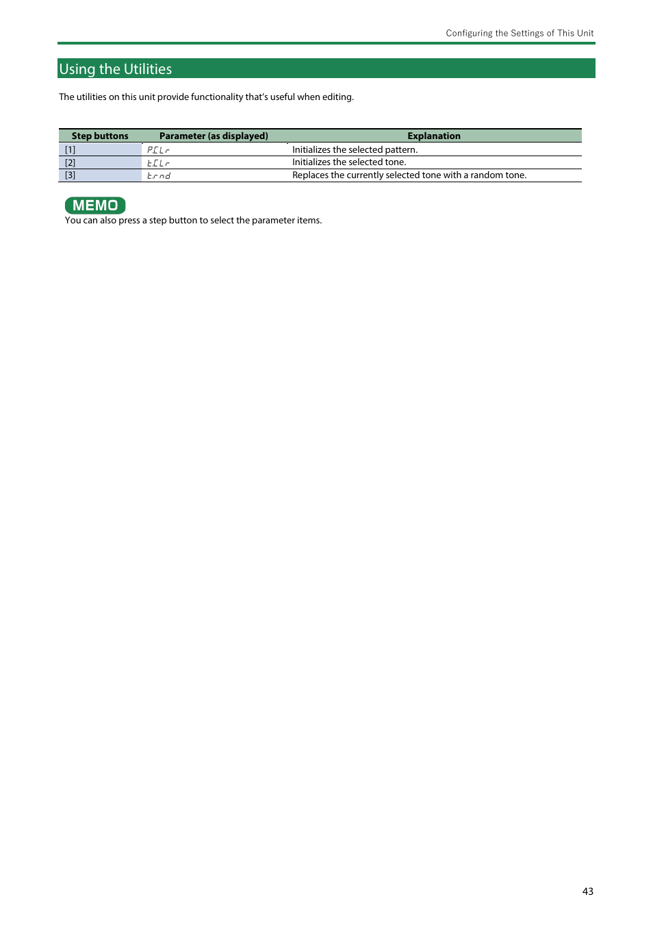 Using the utilities | Roland Boutique JX-08 Synthesizer Module User Manual | Page 43 / 66