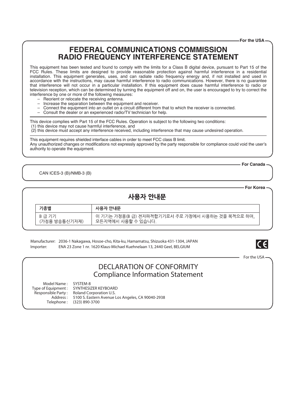 Warning | Roland AIRA SYSTEM-8 PLUG-OUT Synthesizer User Manual | Page 27 / 30