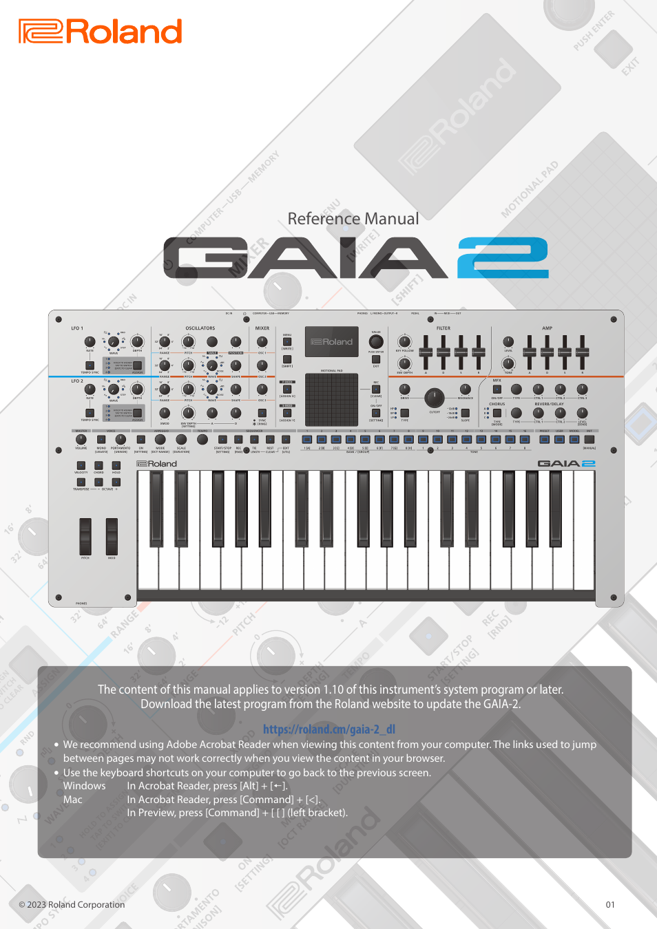 Roland GAIA 2 37-Key Virtual Analog + Wavetable Synthesizer User Manual | 116 pages