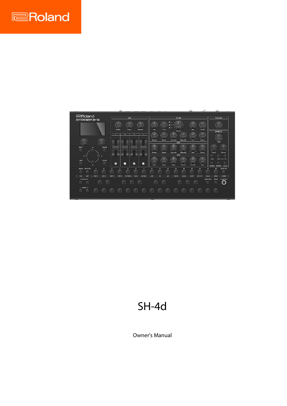 Roland SH-4d Digital Desktop Synthesizer User Manual | 208 pages