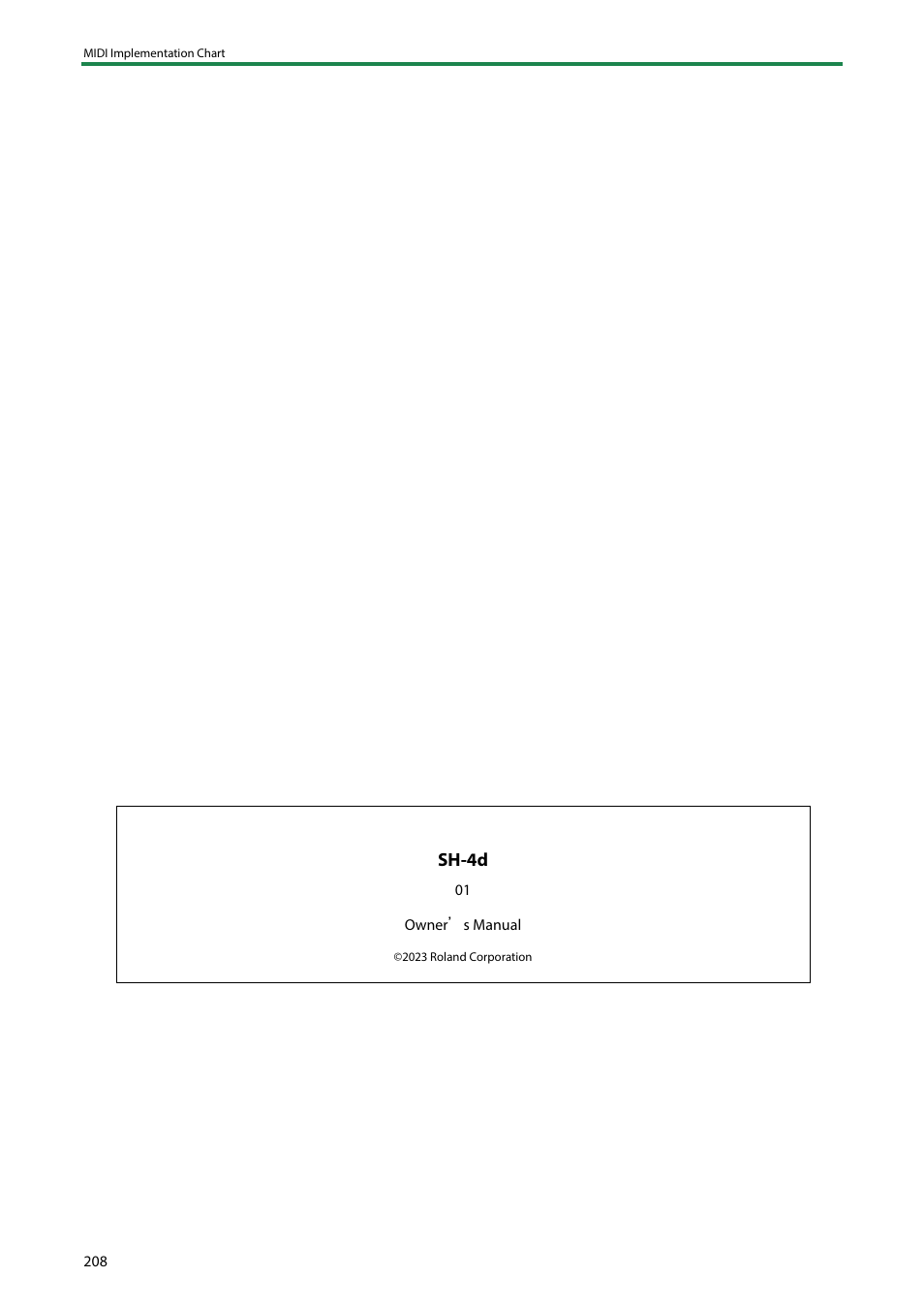 Sh-4d | Roland SH-4d Digital Desktop Synthesizer User Manual | Page 208 / 208