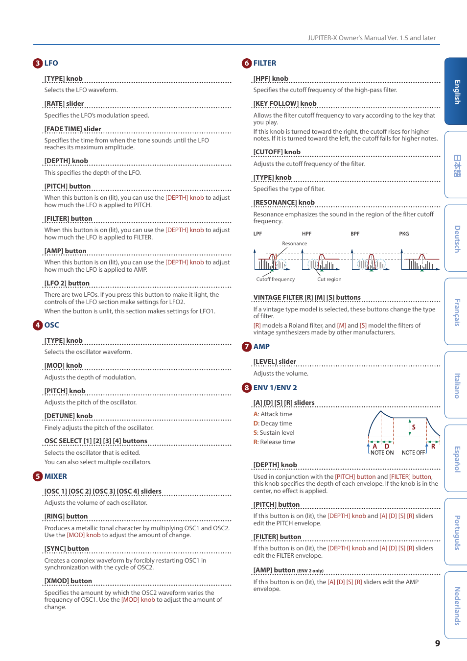 Roland JUPITER-X Synthesizer User Manual | Page 9 / 30