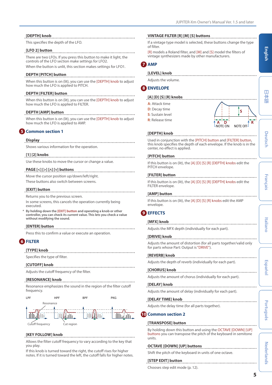 Roland JUPITER-Xm Portable Synthesizer User Manual | Page 5 / 27