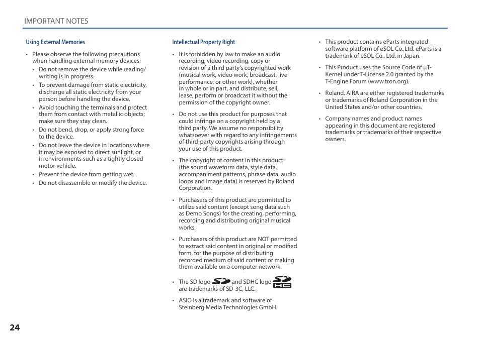 Roland MC-101 Portable Groovebox User Manual | Page 24 / 24