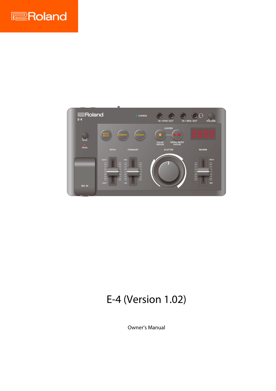 Roland AIRA Compact E-4 Voice Tweaker User Manual | 42 pages