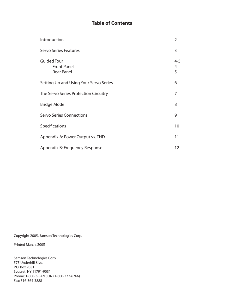 Samson SERVO 300 - Power Amplifier User Manual | Page 3 / 16