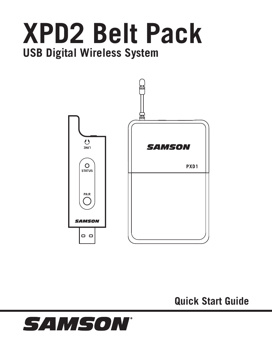 Samson Stage Series PXD1 Beltpack Transmitter (No Microphone, No Receiver) User Manual | 12 pages