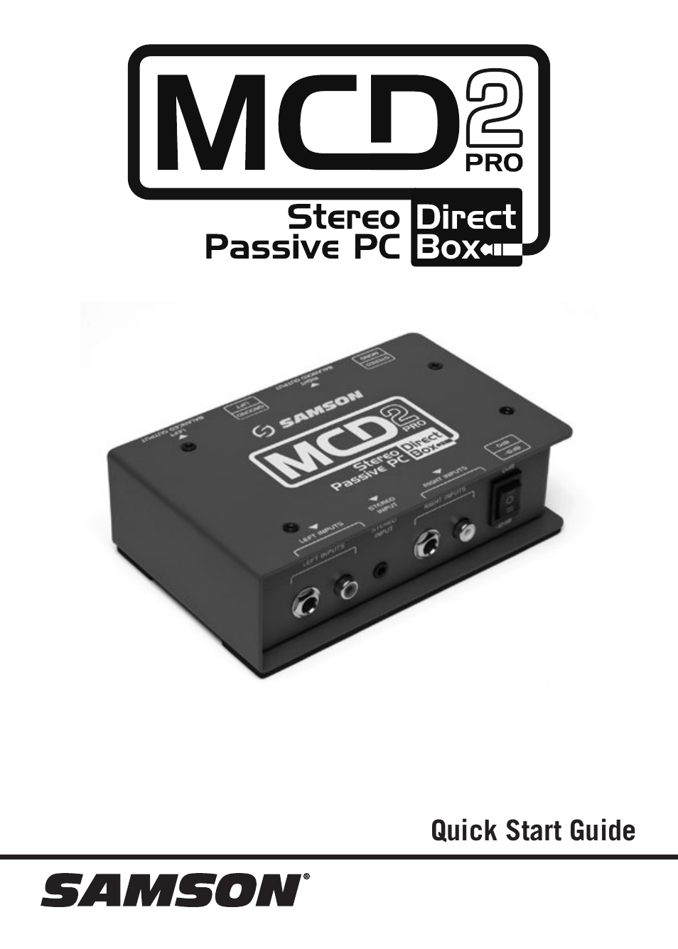 Samson S-MAX MCD2 Pro 2-Channel Passive PC Direct Box User Manual | 36 pages