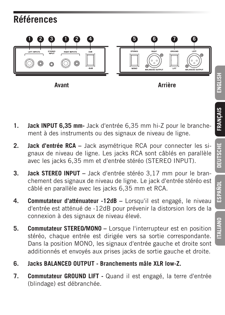 Références | Samson S-MAX MCD2 Pro 2-Channel Passive PC Direct Box User Manual | Page 11 / 36