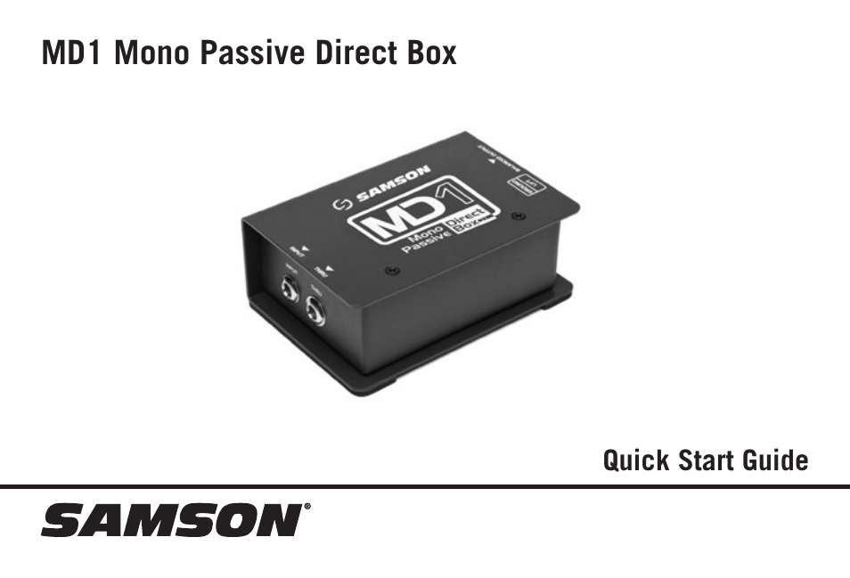 Samson S-MAX MD1 Single Channel Passive Direct Box User Manual | 32 pages