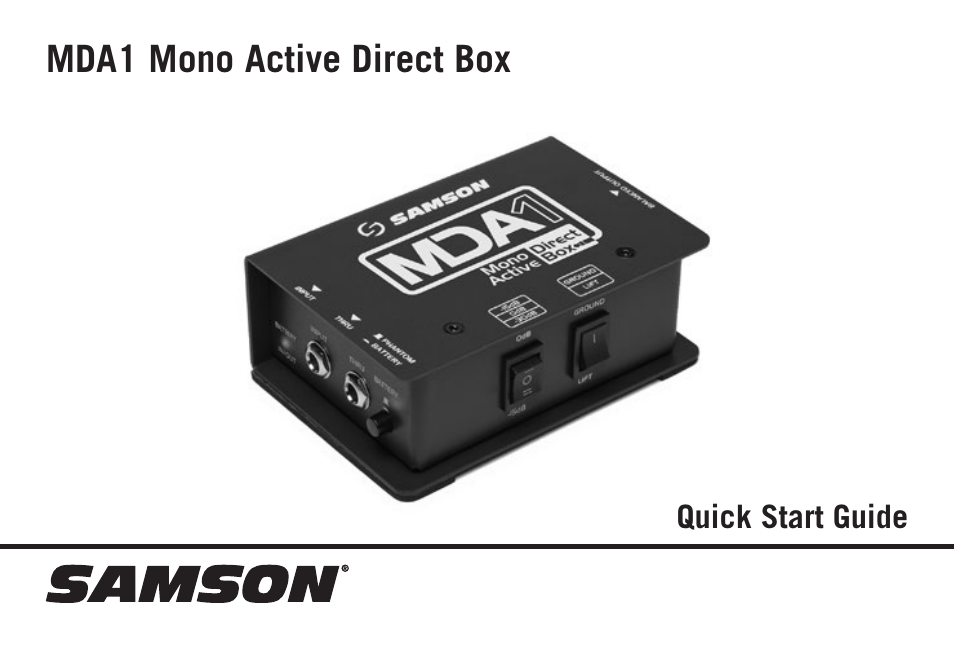 Samson S-MAX MDA1 Single-Channel Active Direct Box User Manual | 32 pages