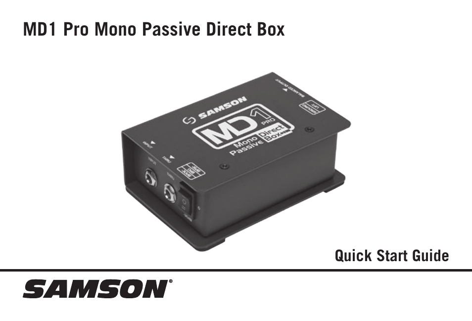 Samson S-MAX MD1 Pro Single Channel Passive Direct Box User Manual | 36 pages