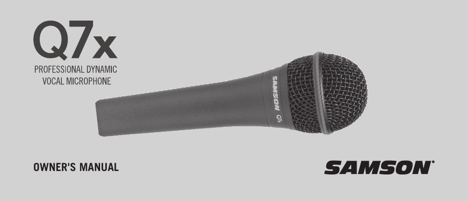 Samson Q7x Dynamic Supercardioid Handheld Microphone User Manual | 44 pages