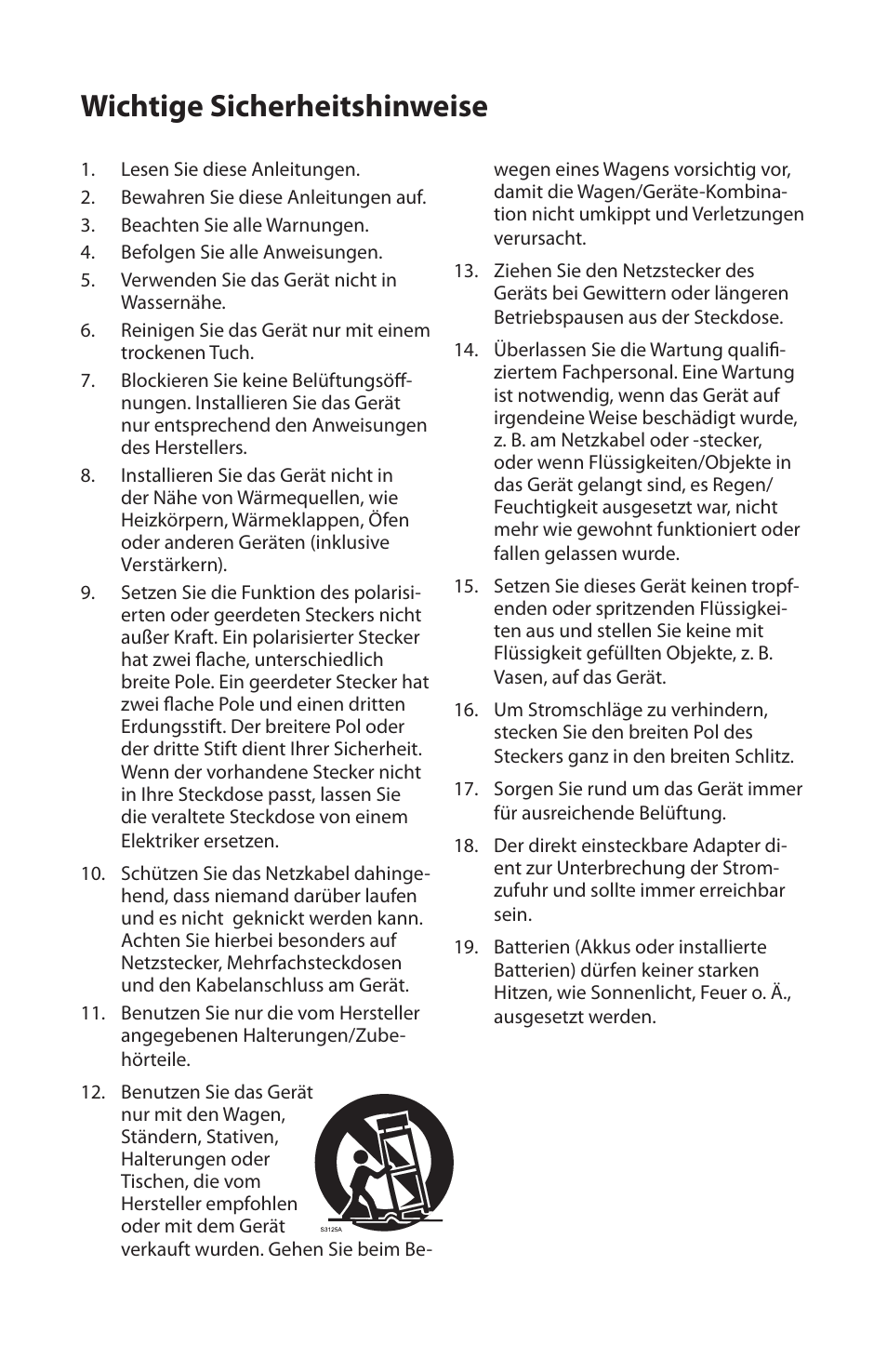 Wichtige sicherheitshinweise | Samson HT6 Wireless Handheld Microphone Transmitter (Channel 11) User Manual | Page 28 / 64