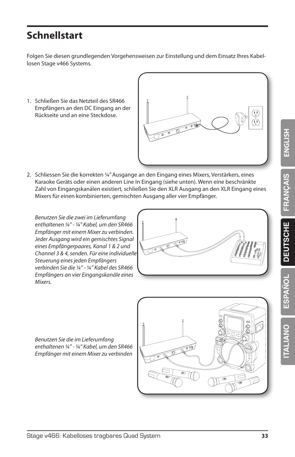 Schnellstart | Samson HT6 Wireless Handheld Microphone Transmitter (Channel 11) User Manual | Page 33 / 64