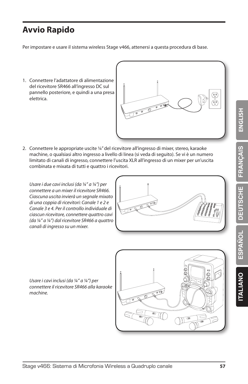 Avvio rapido | Samson HT6 Wireless Handheld Microphone Transmitter (Channel 11) User Manual | Page 57 / 64