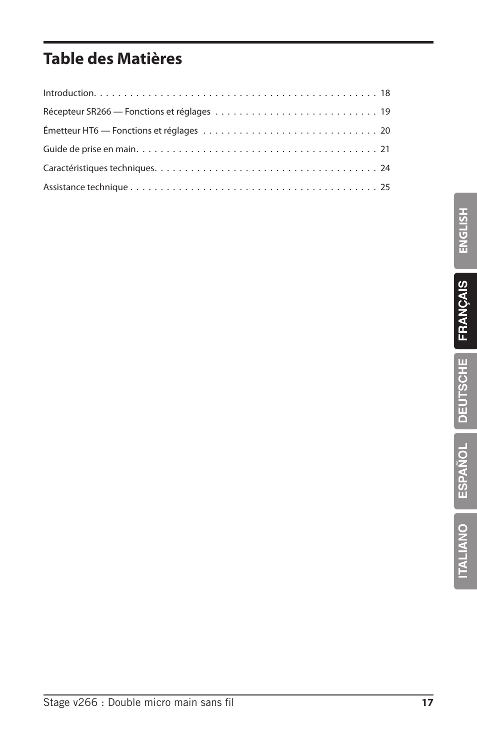 Samson HT6 Professional Handheld Microphone Transmitter (Channel 3) User Manual | Page 17 / 64