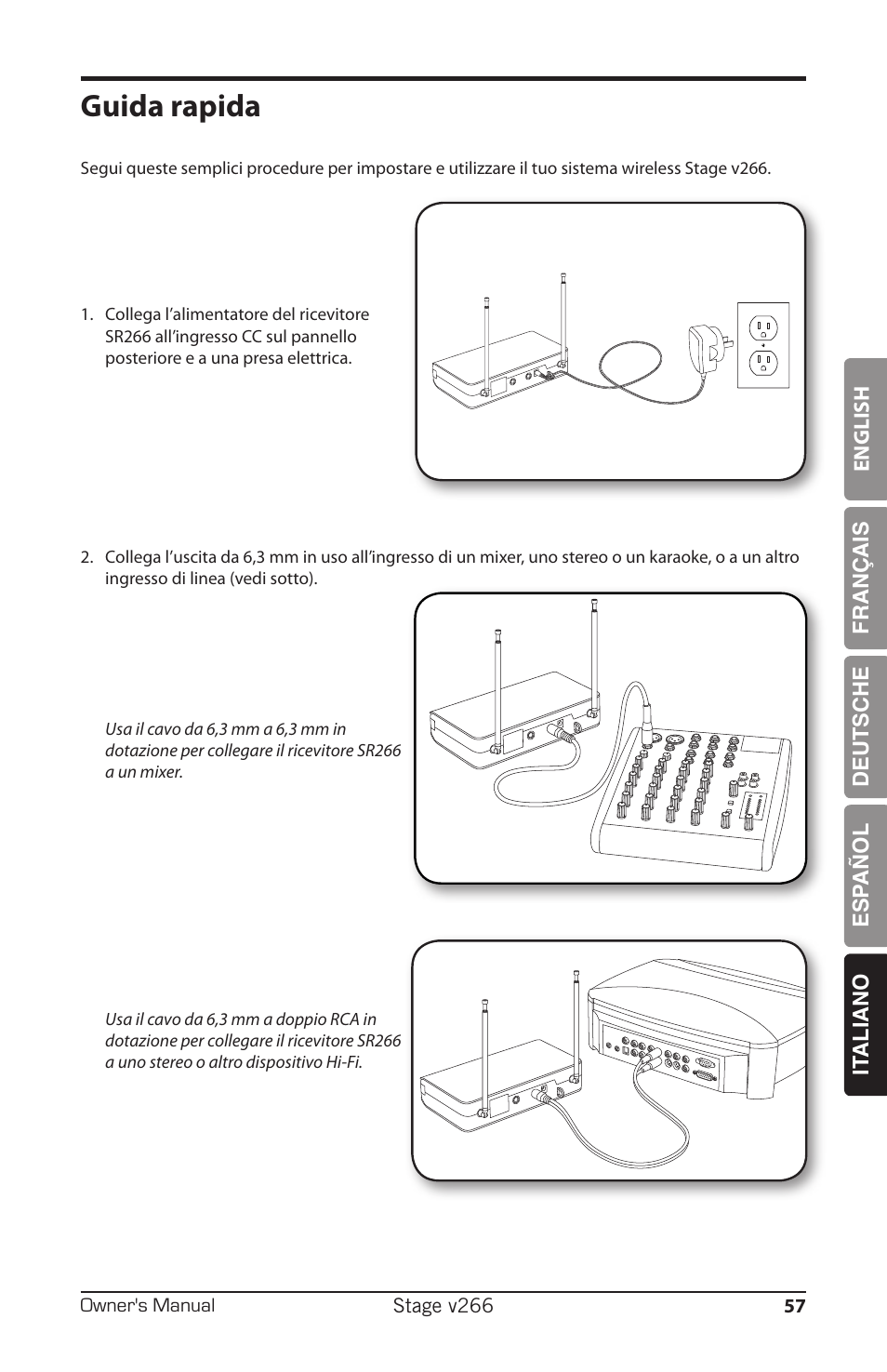 Guida rapida | Samson HT6 Professional Handheld Microphone Transmitter (Channel 3) User Manual | Page 57 / 64