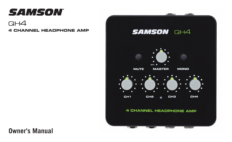 Samson QH4 4-Channel Headphone Amplifier User Manual | 12 pages