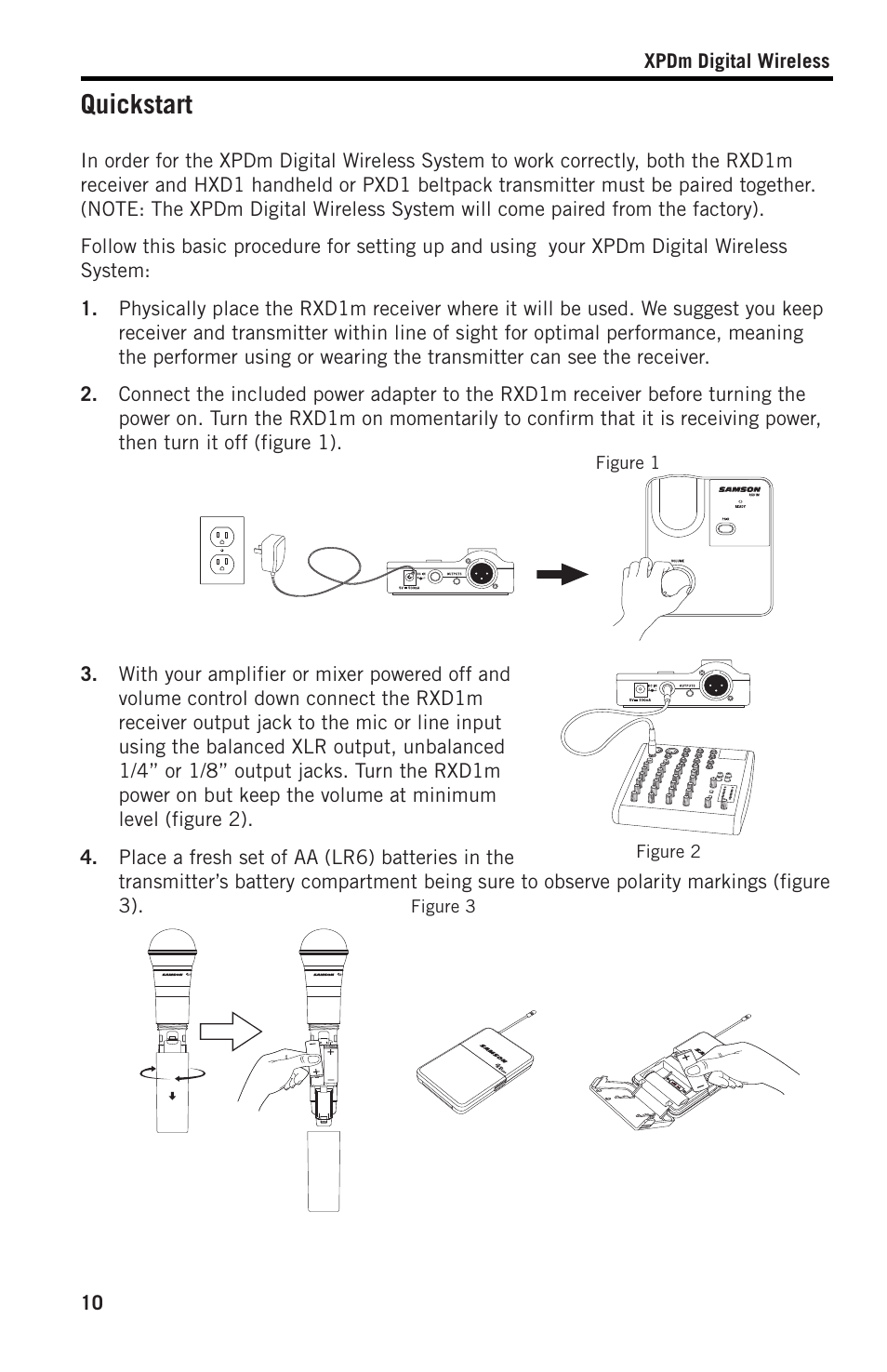 Quickstart | Samson XPD2 Headset USB Digital Wireless System User Manual | Page 10 / 14