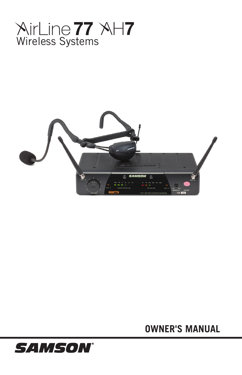 Samson AH7 Transmitter with QE Fitness Headset Microphone (K1: 489.050 MHz) User Manual | 52 pages