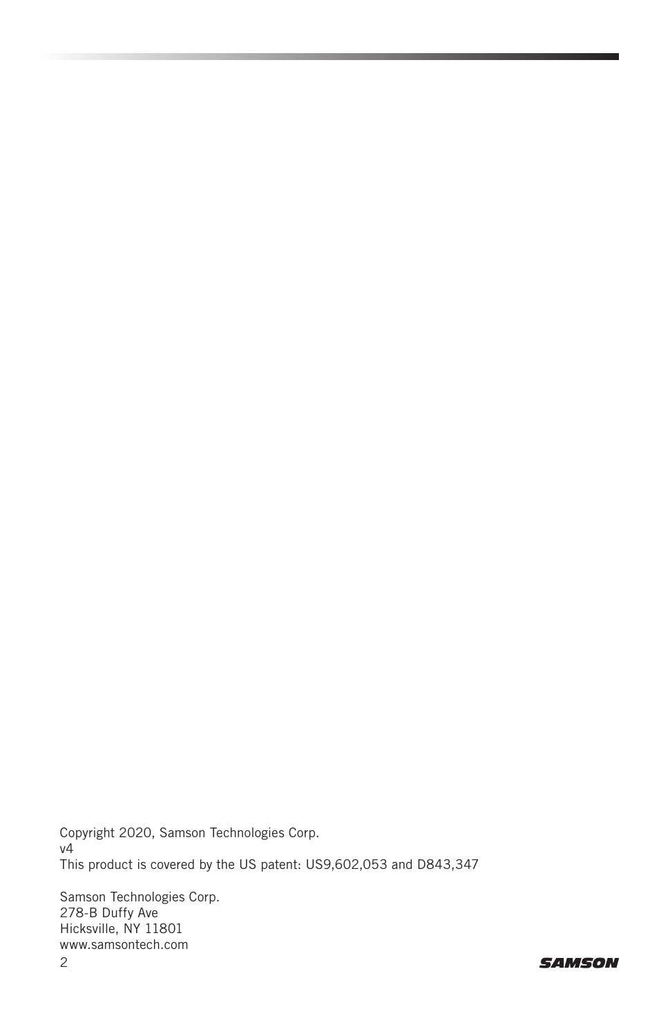 Samson AH8 AirLine 88 Wireless Fitness Headset Microphone Transmitter (D: 542 to 566 MHz) User Manual | Page 2 / 84