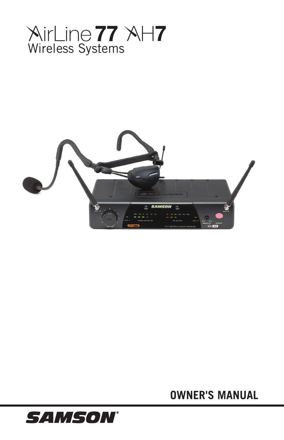 Samson AH9 Wireless Transmitter with Fitness Headset Microphone (K: 470 to 494 MHz) User Manual | 12 pages