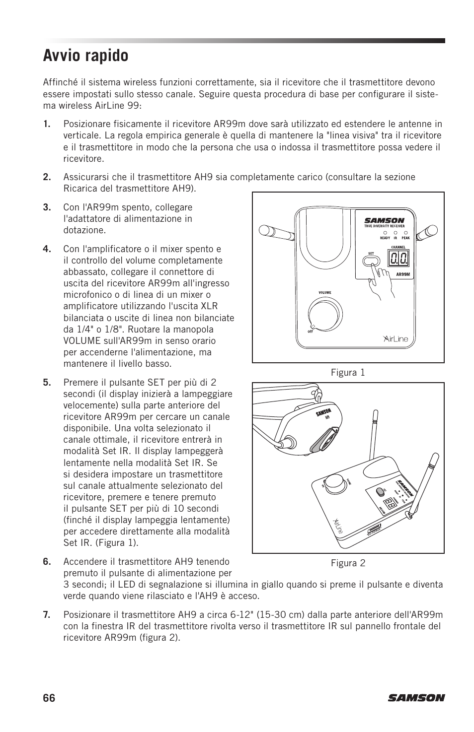Avvio rapido | Samson AH9 Wireless Transmitter with Fitness Headset Microphone (D: 542 to 566 MHz) User Manual | Page 66 / 72