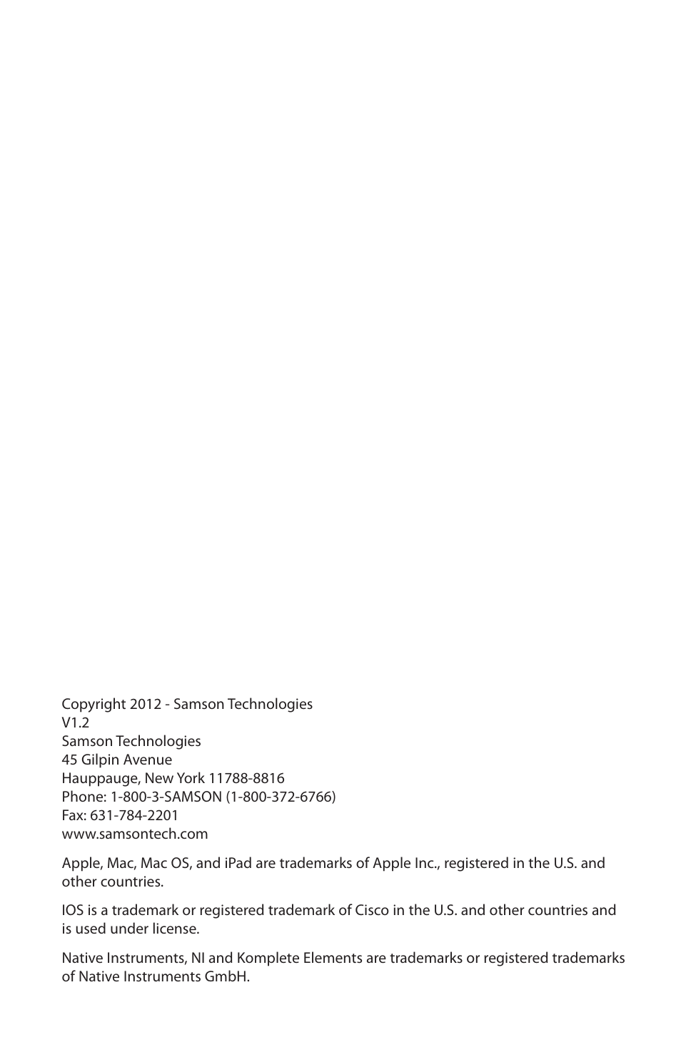 Samson Carbon 61 - USB/MIDI Keyboard Controller User Manual | Page 2 / 24