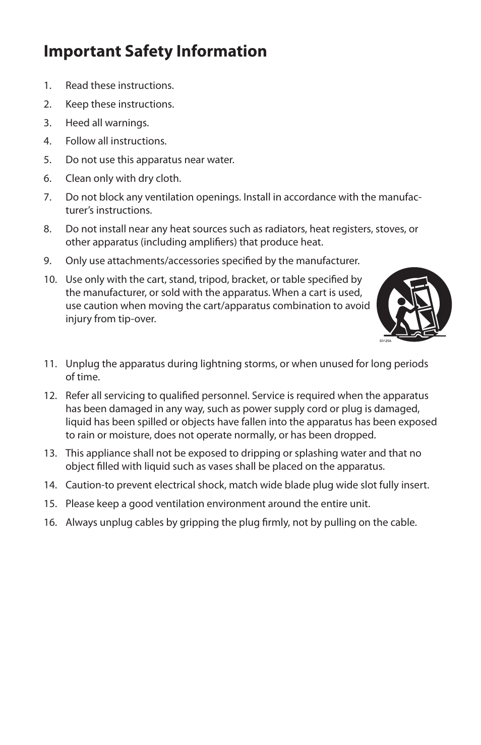 Important safety information | Samson Carbon 61 - USB/MIDI Keyboard Controller User Manual | Page 5 / 24