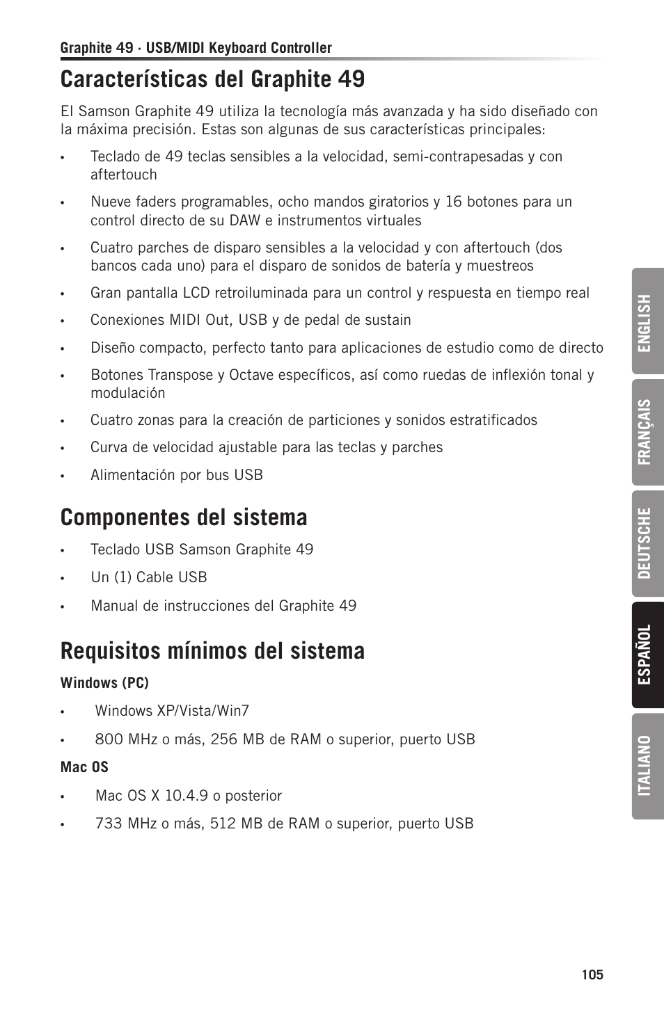 Samson Graphite 49 - USB/MIDI Keyboard Controller User Manual | Page 105 / 164